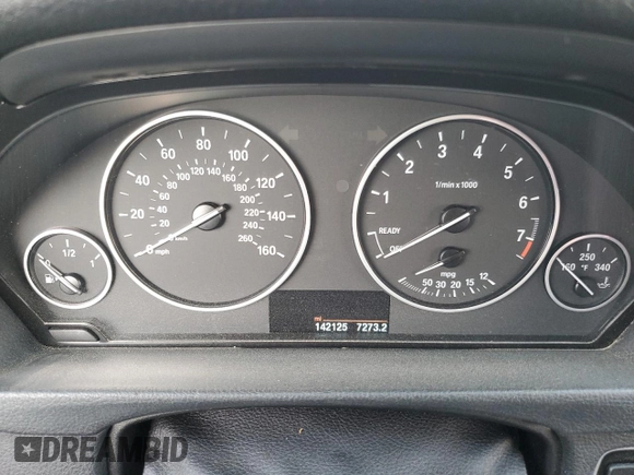 2014 BMW 3 Series 328i with VIN WBA3C1C52EK111563, listed as a Copart auction lot 51465165 with 142,125 mi miles and Salvage title. Bid and sale history available at DreamBid. Image 9.