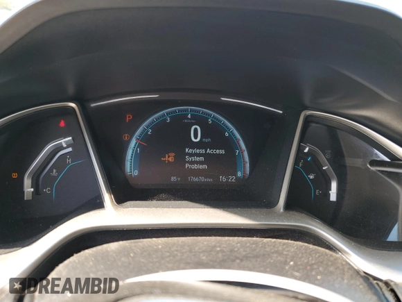 2017 Honda Civic Sedan EX-T with VIN 2HGFC1F34HH631304, listed as a Copart auction lot 51112545 with 176,670 mi miles and Salvage Title. Bid and sale history available at carsss.com. Image 9.