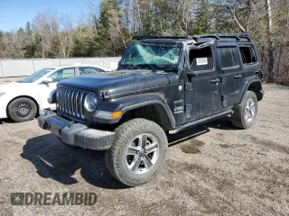 2020 Jeep Wrangler Unlimited Sahara with VIN 1C4HJXEN3LW178659, listed as a Copart auction lot 50059495 with 114,870 mi miles and Salvage Title. Bid and sale history available at carsss.com. Image 1.