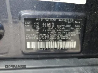 2010 Subaru Outback with VIN 4S4BRCFC1A3377644, listed as a Copart auction lot 49289975 with 224,191 mi miles and Salvage title. Bid and sale history available at DreamBid. Image 14.