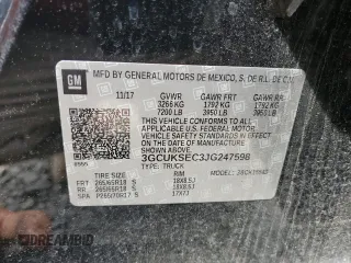 2018 Chevrolet Silverado 1500 LTZ with VIN 3GCUKSEC3JG247598, listed as a Copart auction lot 54361315 with 61,339 mi miles and Salvage Title. Bid and sale history available at DreamBid. Image 13.