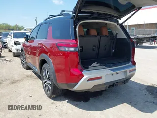 2023 Nissan Pathfinder Platinum with VIN 5N1DR3DK6PC210286, listed as a IAAI auction lot 42021775 with 48,482 mi miles and . Bid and sale history available at DreamBid. Image 3.