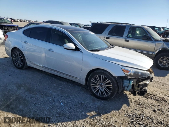 2015 Kia Cadenza Premium with VIN KNALN4D77F5173374, listed as a Copart auction lot 89330105 with 90,864 mi miles and Salvage Title. Bid and sale history available at carsss.com. Image 4.