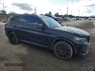 2023 BMW X3 M with VIN 5YM13EC02P9R76895, listed as a Copart auction lot 44812685 with 17,257 mi miles and Salvage Title. Bid and sale history available at carsss.com. Image 4.