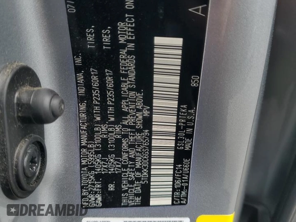 2016 Toyota Sienna LE AAS with VIN 5TDKK3DC6GS765794, listed as a Copart auction lot 62450375 with 90,670 mi miles and Salvage title. Bid and sale history available at DreamBid. Image 13.