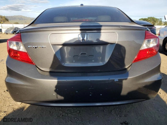 2012 Honda Civic Sdn EX-L with VIN 2HGFB2F98CH580394, listed as a Copart auction lot 47887065 with 193,249 mi miles and Salvage Title. Bid and sale history available at carsss.com. Image 6.