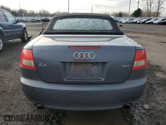 2005 Audi A4 1.8T with VIN WAUAC48H85K004271, listed as a Copart auction lot 46900405 with 186,470 mi miles and Salvage Title. Bid and sale history available at carsss.com. Image 6.