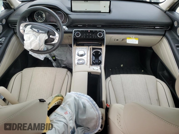 2024 Genesis GV80 with VIN KMUHBDSB4RU181528, listed as a Copart auction lot 53854995 with 1,798 mi miles and Salvage Title. Bid and sale history available at DreamBid. Image 8.