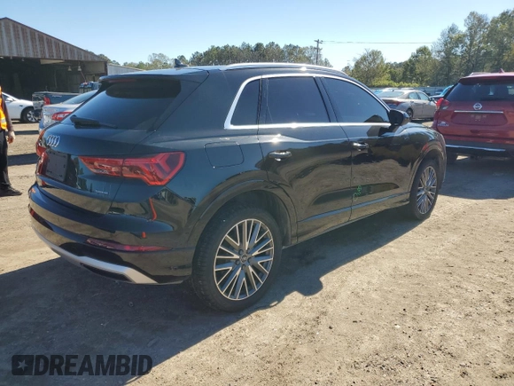 2022 Audi Q3 Premium with VIN WA1AUCF30N1006159, listed as a Copart auction lot 81785574 with 53,880 mi miles and Salvage Title. Bid and sale history available at carsss.com. Image 3.