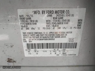 2015 Ford Edge SE with VIN 2FMTK3G89FBB39552, listed as a IAAI auction lot 41736001 with 275,587 mi miles. Bid and sale history available at carsss.com. Image 9.