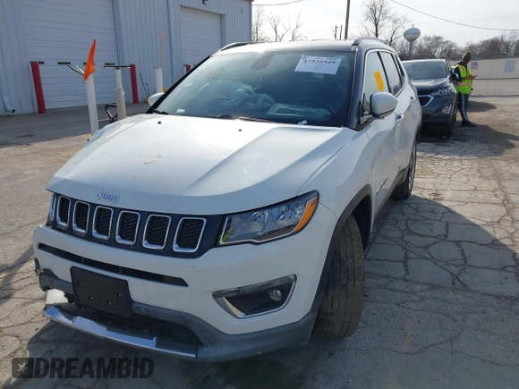 2020 Jeep Compass Limited with VIN 3C4NJCCB2LT247237, listed as a IAAI auction lot 41832949 with 58,625 mi miles. Bid and sale history available at carsss.com. Image 16.