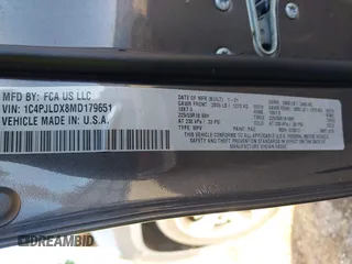 2021 Jeep Cherokee Limited with VIN 1C4PJLDX8MD179651, listed as a IAAI auction lot 42009341 with Not provided miles and . Bid and sale history available at DreamBid. Image 9.