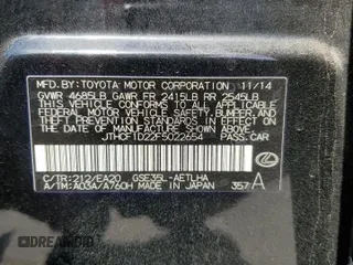 2015 Lexus IS 250 z VIN JTHCF1D22F5022654, wystawiony jako Copart lot #50874095 z przebiegiem 106 767 mil mil oraz Szkoda całkowita • Salvage title. Historia ofert i sprzedaży dostępna na DreamBid. Obrazek 12.