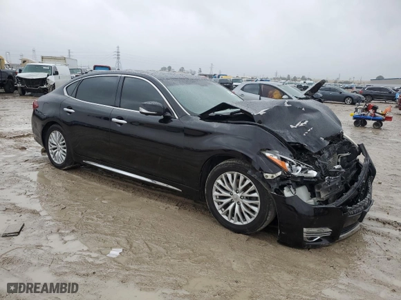 2015 Infiniti Q70L with VIN JN1BY1PPXFM600524, listed as a Copart auction lot 43150975 with 146,839 mi miles and Salvage Title. Bid and sale history available at carsss.com. Image 4.