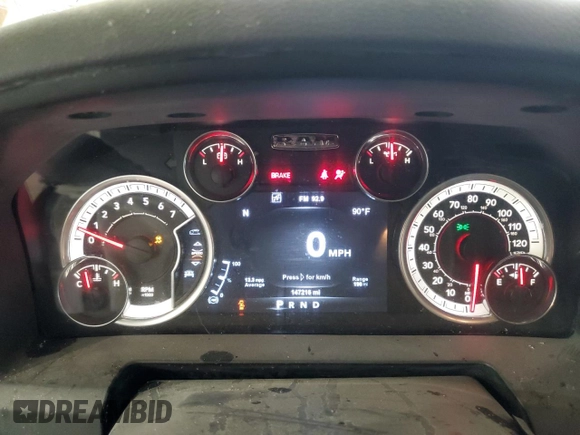 2017 Ram 2500 Big Horn with VIN 3C6UR5DJXHG706138, listed as a Copart auction lot 71528934 with 147,216 mi miles and Salvage Title. Bid and sale history available at carsss.com. Image 9.