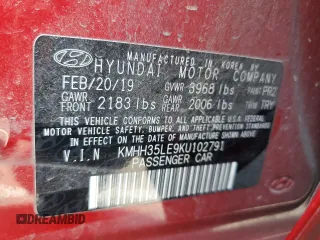 2019 Hyundai Elantra GT with VIN KMHH35LE9KU102791, listed as a Copart auction lot 71673744 with 93,191 mi miles and Salvage Title. Bid and sale history available at carsss.com. Image 13.