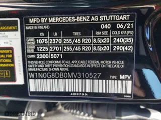 2021 Mercedes-Benz GLC with VIN W1N0G8DB0MV310527, listed as a Copart auction lot 88986355 with 37,236 mi miles and Salvage Title. Bid and sale history available at carsss.com. Image 12.