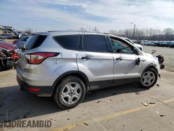 2018 Ford Escape S with VIN 1FMCU0F7XJUA08358, listed as a Copart auction lot 44035535 with 198,467 mi miles and Salvage title. Bid and sale history available at DreamBid. Image 3.