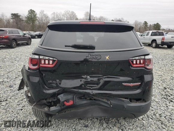 2018 Jeep Compass Trailhawk with VIN 3C4NJDDBXJT187550, listed as a Copart auction lot 44202325 with 108,579 mi miles and Salvage Title. Bid and sale history available at carsss.com. Image 6.
