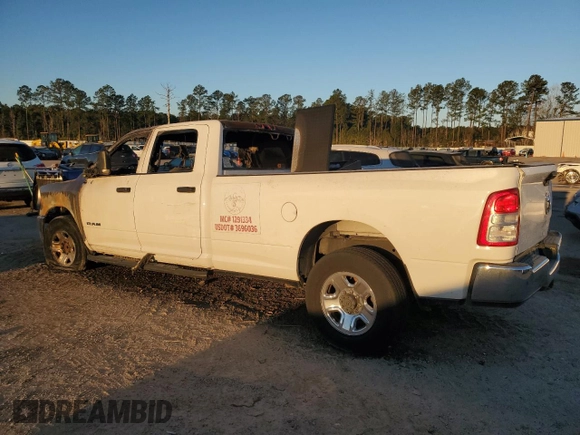 2021 Ram 2500 Tradesman with VIN 3C6UR4HJ3MG651918, listed as a Copart auction lot 46206985 with 0 mi miles and Salvage Title. Bid and sale history available at carsss.com. Image 2.