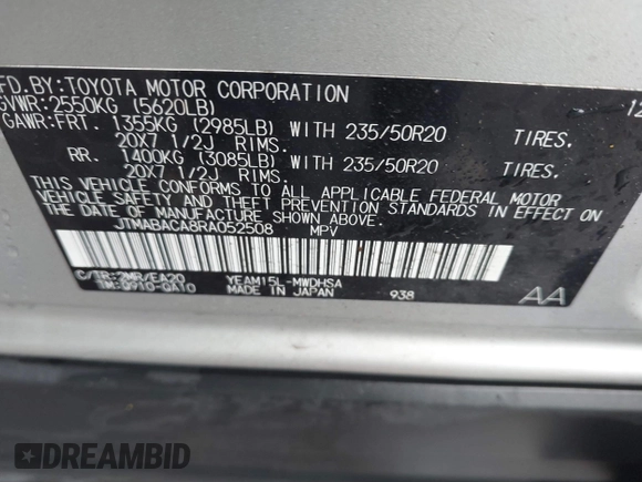 2024 Toyota bZ4X XLE with VIN JTMABACA8RA052508, listed as a IAAI auction lot 41636784 with 14,448 mi miles. Bid and sale history available at carsss.com. Image 9.