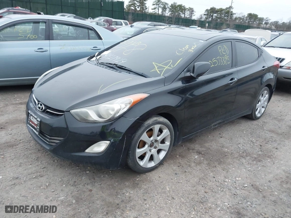 2012 Hyundai Elantra GLS with VIN KMHDH4AE4CU217877, listed as a IAAI auction lot 41927929 with 999,999 mi miles. Bid and sale history available at carsss.com. Image 2.