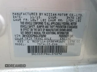 2016 Nissan Note SL z VIN 3N1CE2CP8GL370292, wystawiony jako Copart lot #52624075 z przebiegiem 94 195 mil mil oraz Szkoda całkowita • Salvage title. Historia ofert i sprzedaży dostępna na DreamBid. Obrazek 14.