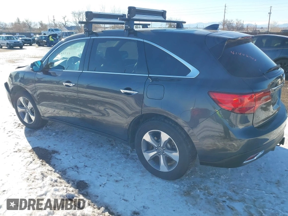 2016 Acura MDX with VIN 5FRYD4H27GB043605, listed as a IAAI auction lot 41402737 with 129,259 mi miles. Bid and sale history available at carsss.com. Image 3.