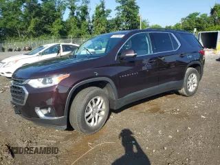 2020 Chevrolet Traverse LT with VIN 1GNERHKW7LJ215828, listed as a Copart auction lot 61087665 with 49,557 mi miles and Salvage title. Bid and sale history available at DreamBid. Image 1.