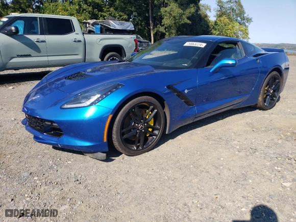 2014 Chevrolet Corvette Stingray Z51 2LT with VIN 1G1YK2D71E5116164, listed as a Copart auction lot 75863224 with 71,250 mi miles and Salvage Title. Bid and sale history available at carsss.com. Image 1.