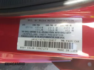 2017 Mazda 6 Grand Touring with VIN JM1GL1X57H1100857, listed as a IAAI auction lot 41773377 with 80,193 mi miles. Bid and sale history available at carsss.com. Image 9.