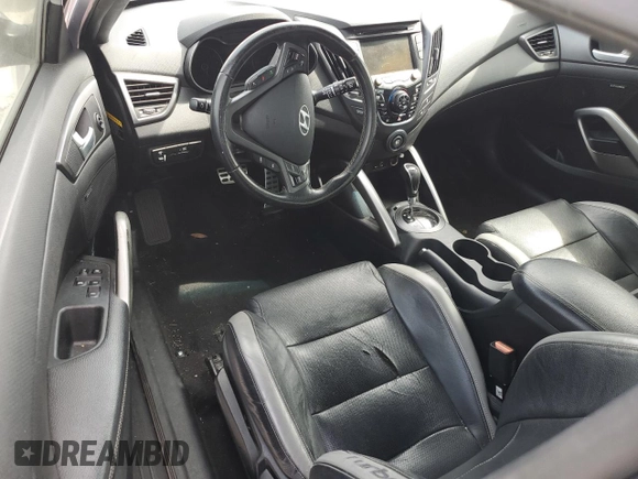 2016 Hyundai Veloster Turbo with VIN KMHTC6AEXGU255318, listed as a Copart auction lot 77101544 with 0 mi miles and Salvage Title. Bid and sale history available at carsss.com. Image 8.