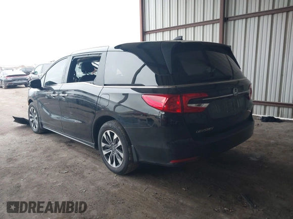 2024 Honda Odyssey EX-L with VIN 5FNRL6H65RB018602, listed as a IAAI auction lot 40823286 with 11,252 mi miles and . Bid and sale history available at DreamBid. Image 3.