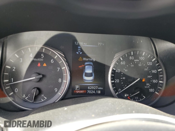 2021 Infiniti Q50 Luxe with VIN JN1EV7BR5MM753035, listed as a Copart auction lot 58970045 with 62,927 mi miles and Salvage title. Bid and sale history available at DreamBid. Image 9.