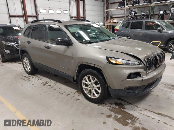 2016 Jeep Cherokee Sport with VIN 1C4PJMAB5GW246889, listed as a IAAI auction lot 40847921 with 164,210 mi miles. Bid and sale history available at carsss.com. Image 1.
