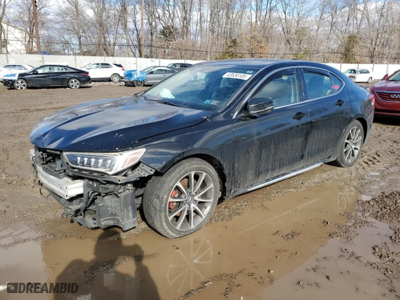2018 Acura TLX w/Technology Pkg with VIN 19UUB2F50JA010051, listed as a Copart auction lot 43534105 with 84,534 mi miles and Salvage Title. Bid and sale history available at carsss.com. Image 1.