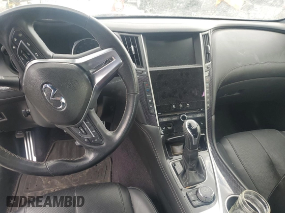 2017 Infiniti Q60 Red Sport 400 with VIN JN1FV7EL9HM701683, listed as a Copart auction lot 49708395 with 218,985 mi miles and Salvage Title. Bid and sale history available at carsss.com. Image 8.