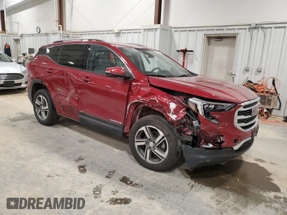 2020 GMC Terrain SLT with VIN 3GKALVEV3LL252060, listed as a Copart auction lot 53077015 with 75,126 mi miles and Salvage Title. Bid and sale history available at carsss.com. Image 4.