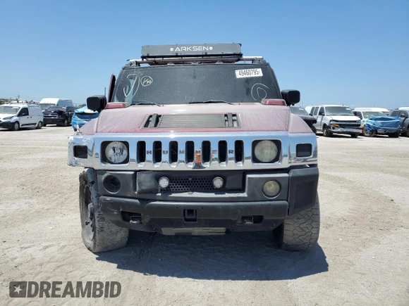 2005 Hummer H2 SUV with VIN 5GRGN23U25H109190, listed as a Copart auction lot 49460795 with 191,199 mi miles and Salvage Title. Bid and sale history available at carsss.com. Image 5.