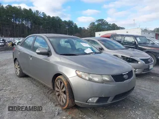 2010 Kia Forte SX with VIN KNAFW4A36A5249266, listed as a IAAI auction lot 41743559 with 215,108 mi miles. Bid and sale history available at carsss.com. Image 1.