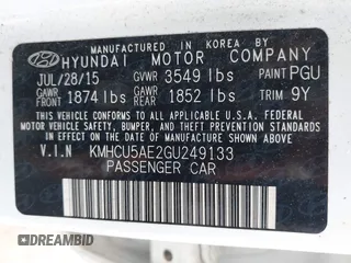 2016 Hyundai Accent Sport with VIN KMHCU5AE2GU249133, listed as a IAAI auction lot 41941173 with 175,635 mi miles. Bid and sale history available at carsss.com. Image 9.
