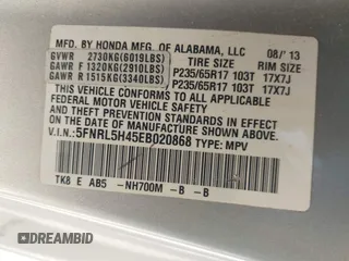 2014 Honda Odyssey EX with VIN 5FNRL5H45EB020868, listed as a IAAI auction lot 42029158 with 150,558 mi miles and . Bid and sale history available at carsss.com. Image 9.