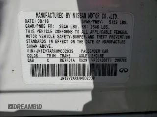 2017 Infiniti Q50 3.0t Premium with VIN JN1EV7AR4HM832039, listed as a Copart auction lot 52283765 with 83,266 mi miles and Clean Title. Bid and sale history available at carsss.com. Image 13.
