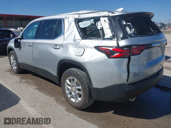 2022 Chevrolet Traverse LS with VIN 1GNERFKW6NJ162594, listed as a IAAI auction lot 41749144 with 13,519 mi miles and . Bid and sale history available at DreamBid. Image 3.