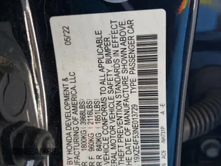 2022 Honda Insight EX z VIN 19XZE4F53NE013729, wystawiony jako Copart lot #57170085 z przebiegiem 51 157 mil mil oraz Szkoda całkowita • Salvage title. Historia ofert i sprzedaży dostępna na DreamBid. Obrazek 12.