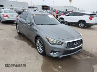 2019 Infiniti Q50 3.0t LUXE with VIN JN1EV7AP6KM511156, listed as a IAAI auction lot 41576308 with 63,620 mi miles. Bid and sale history available at carsss.com. Image 1.