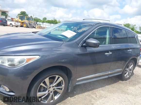 2013 Infiniti JX35 with VIN 5N1AL0MM7DC338388, listed as a IAAI auction lot 42122454 with 184,715 mi miles. Bid and sale history available at carsss.com. Image 6.