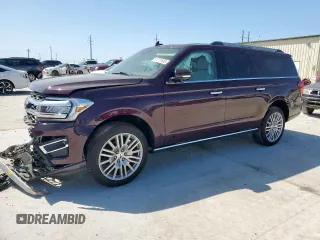 2024 Ford Expedition Max Limited с VIN 1FMJK1K81REB14849, выставлен на аукционе Copart как лот 51777455 с пробегом 1 088 миль миль и Списание • Salvage title. История ставок и продаж доступна на DreamBid. Изображение 1.