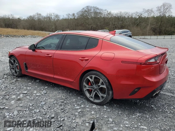 2020 Kia Stinger GT1 with VIN KNAE45LC6L6082408, listed as a Copart auction lot 87457524 with 84,510 mi miles and Salvage Title. Bid and sale history available at DreamBid. Image 2.