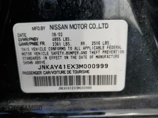 2003 Infiniti M45 with VIN JNKAY41EX3M000999, listed as a Copart auction lot 81038624 with 182,141 mi miles and Salvage Title. Bid and sale history available at carsss.com. Image 13.